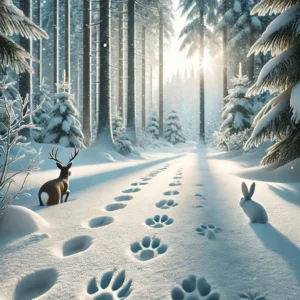 Animal tracks in winter – discovering footprints with kids