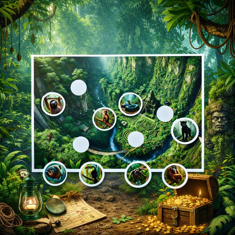 Jungle Treasure Hunt 1 Jungle Treasure Hunt - printable kit overview