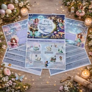 Fairy treasure hunt printable kit with clues and instructions