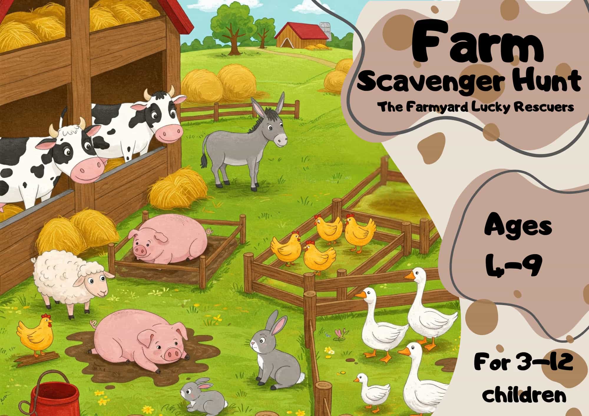 Farmyard Treasure Hunt printable kit