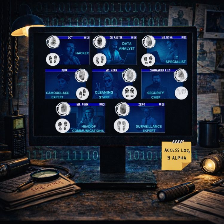 Spy Scavenger Hunt - station cards and puzzles