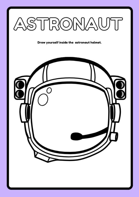 Cute astronaut coloring page for preschool kids