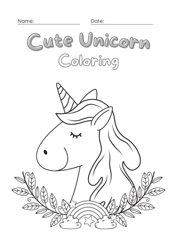 Unicorn coloring page for creative kids