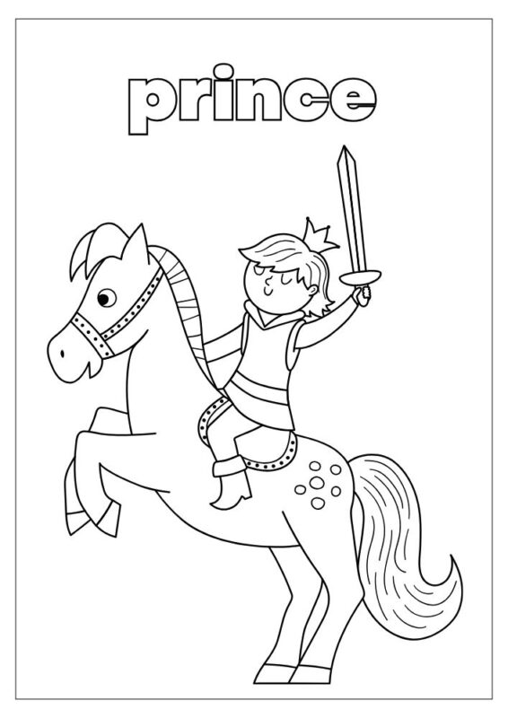 Creative fairy tale coloring page for kids