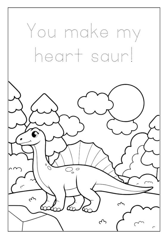 Prehistoric dinosaur coloring page for children