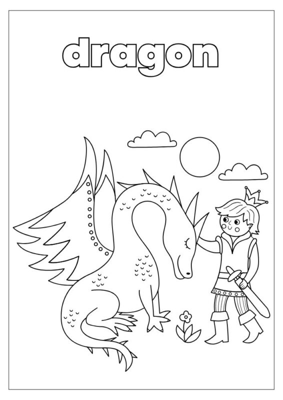 Fairy tale coloring page for kids printable