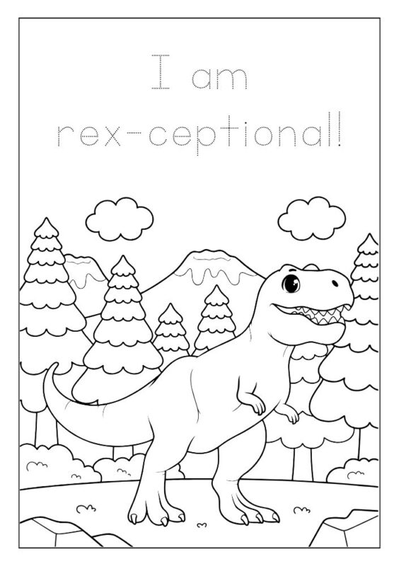 Dinosaur coloring page for kids printable