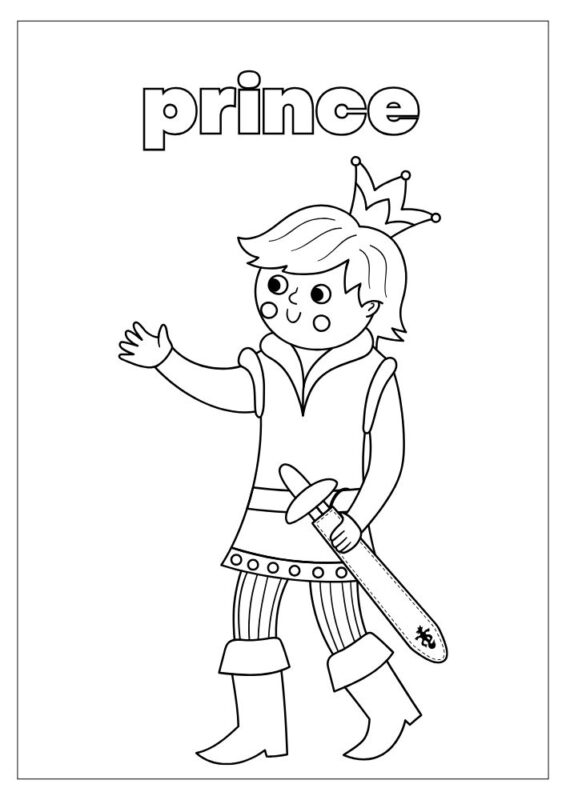 Fantasy fairy tale coloring page for children