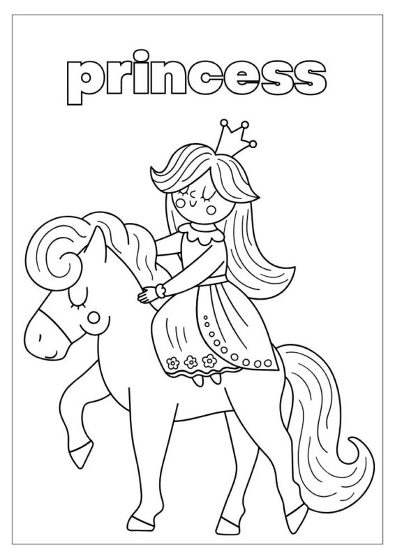 Easy fairy tale coloring page to print