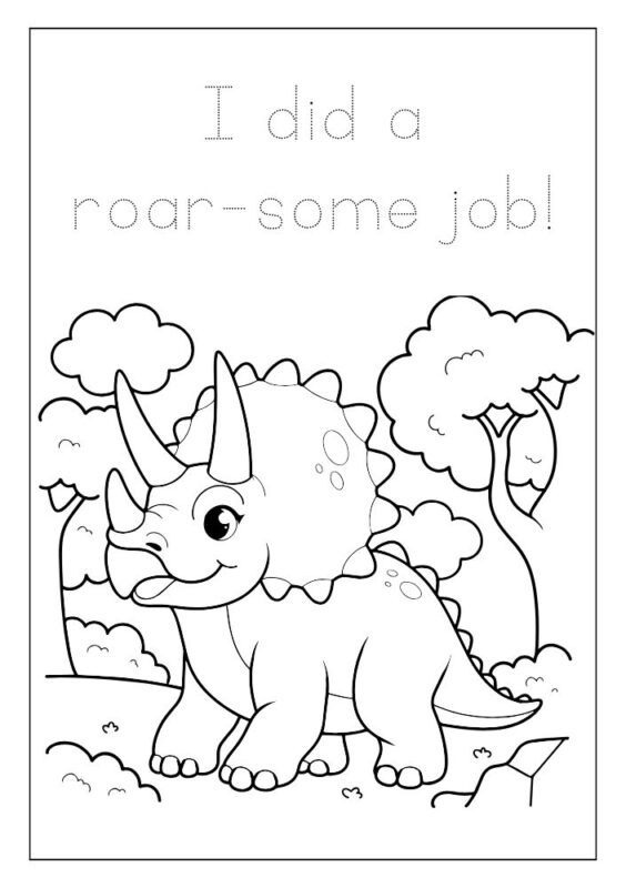 Free dinosaur coloring book page printable