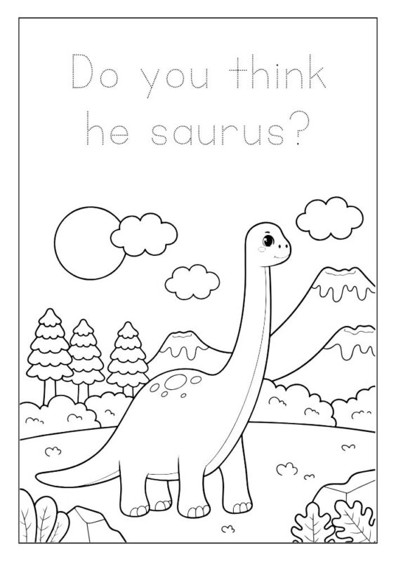Kids dinosaur coloring pages printable PDF