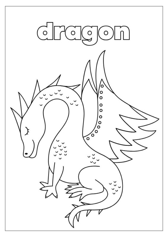 Fairy tale scene coloring page for kids