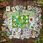 Printable forest scavenger hunt nature guides showing plants, trees and leaves used for outdoor learning activities with kids