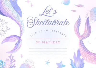 Mermaid birthday invitation printable for kids party
