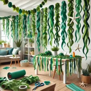 DIY seaweed garland underwater decoration