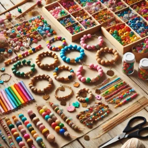 Colorful beaded bracelets and necklaces