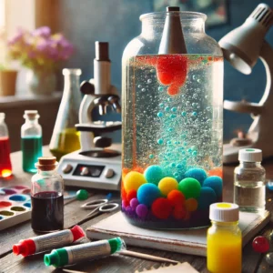 DIY lava lamp in a glass jar