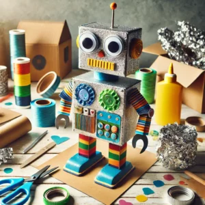 Recycling robots made from cardboard boxes