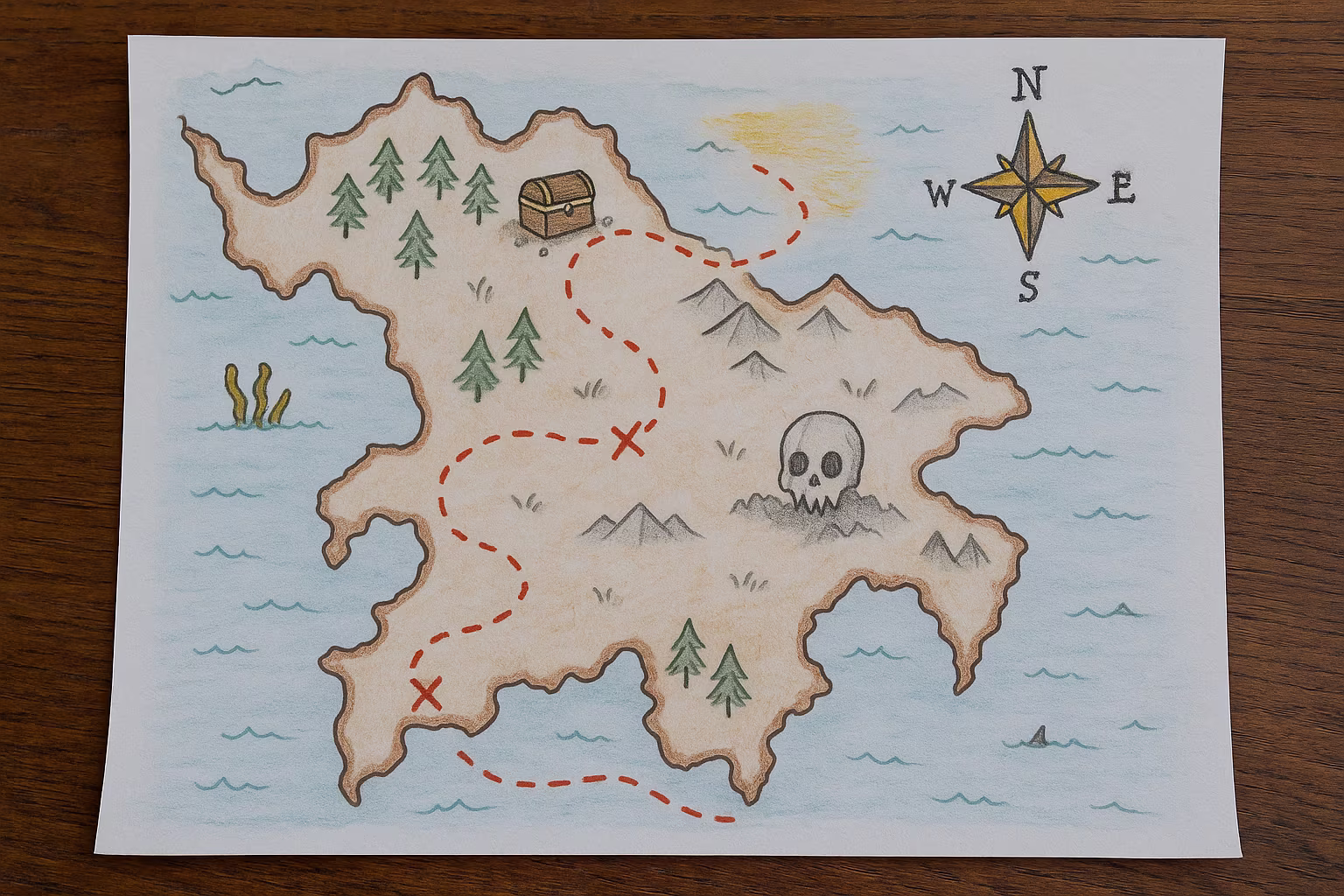 Bastelprojekt 38: Kurzinstructions: treasure map with kidsn DIY