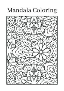 Kids mandala coloring book page printable PDF
