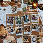 Close up of detective scavenger hunt suspect cards and fingerprint clues for kids