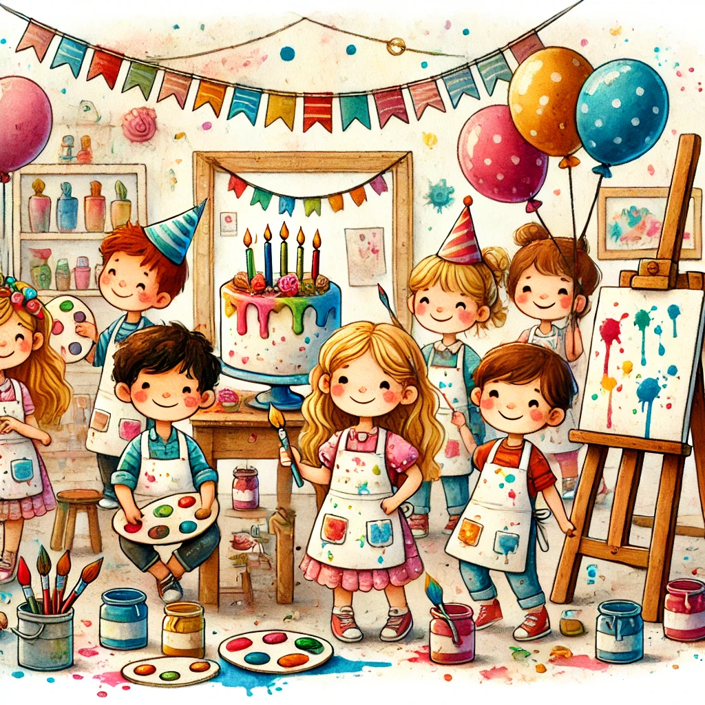 kindergeburtstag-kuenstler-feier-illustration