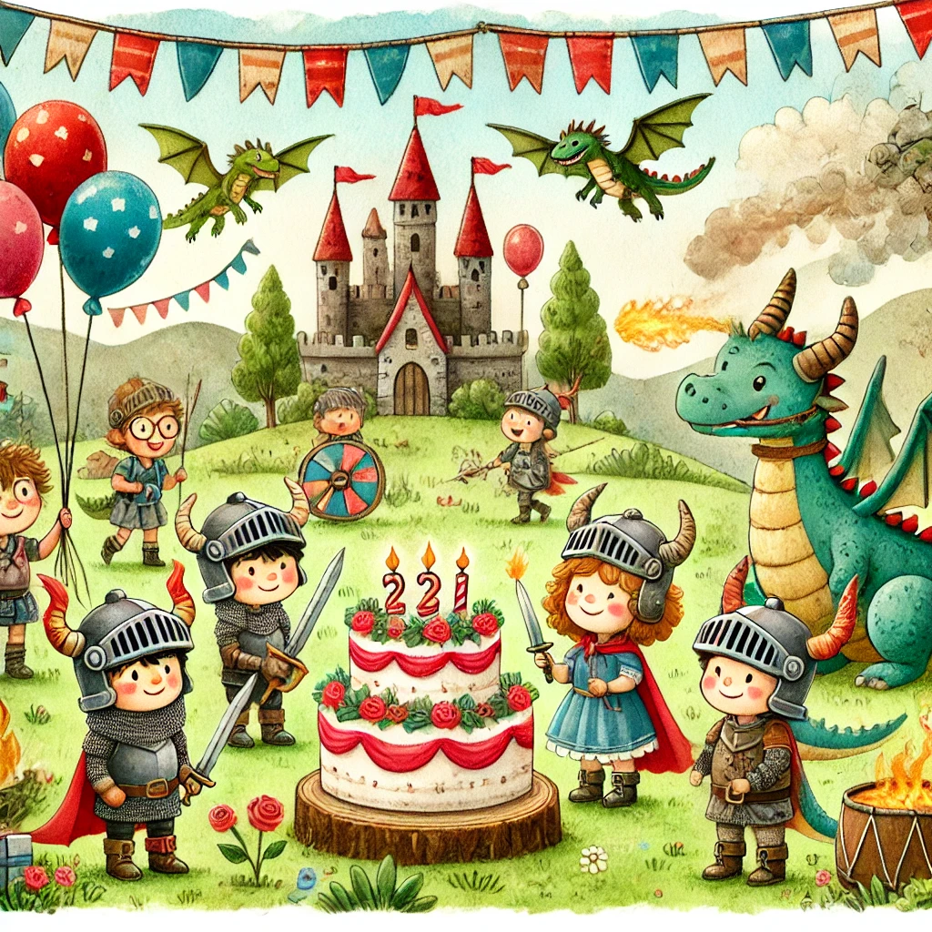 kindergeburtstag-drachen-feier-illustration