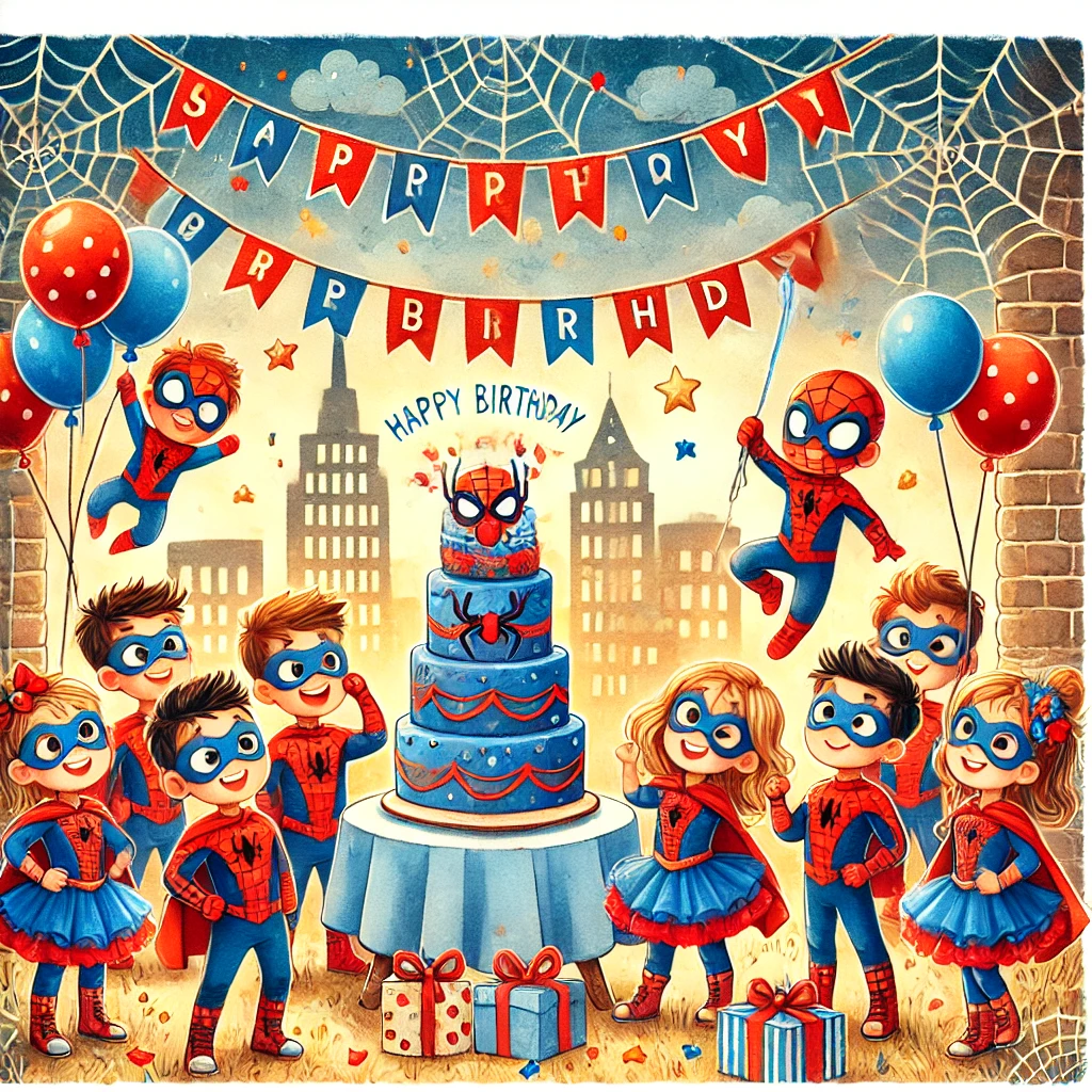 kindergeburtstag-spiderheld-feier-illustration
