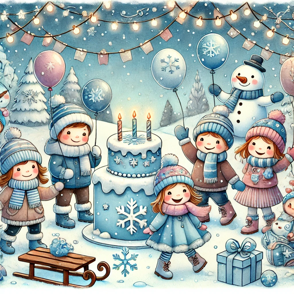 kindergeburtstag-winter-schnee-feier-illustration