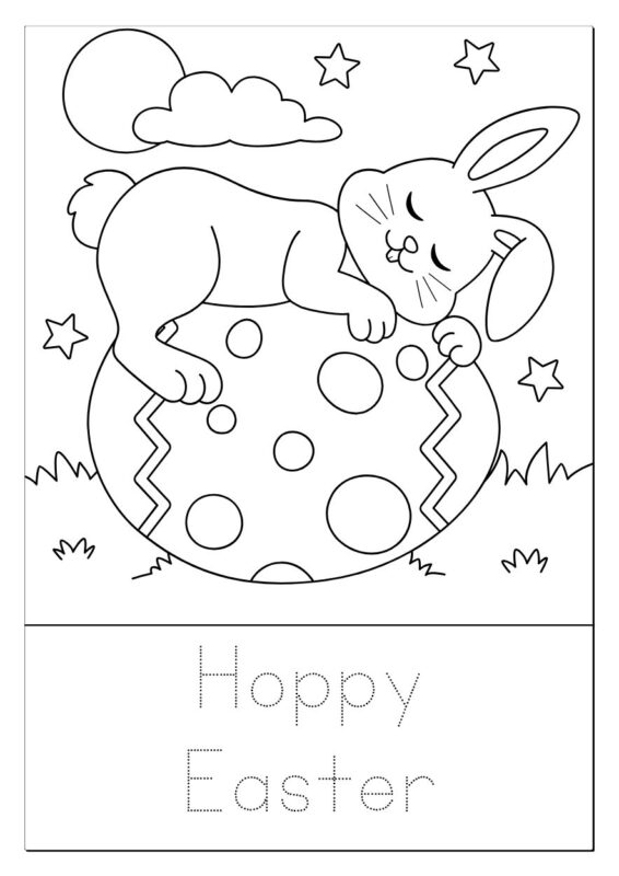 Simple Easter coloring page for toddlers and young kids