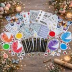 Complete fairy-themed printable scavenger hunt kit with puzzles, wings, and party game materials