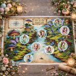 Fairyland treasure map printable for a fairy-themed kids scavenger hunt adventure