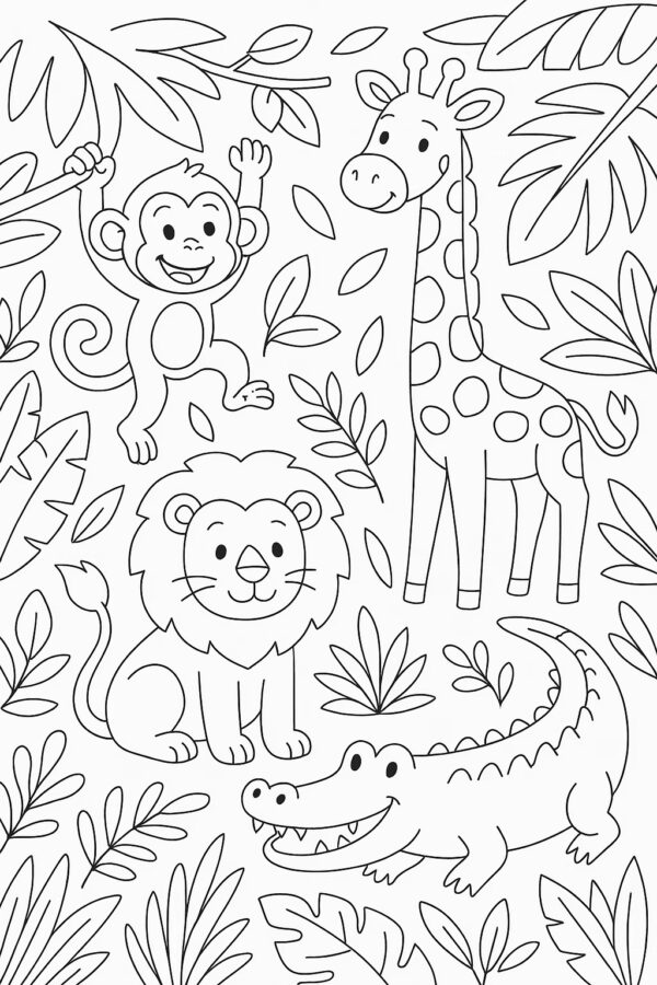Free Safari Coloring Pages for Kids (PDF Download)