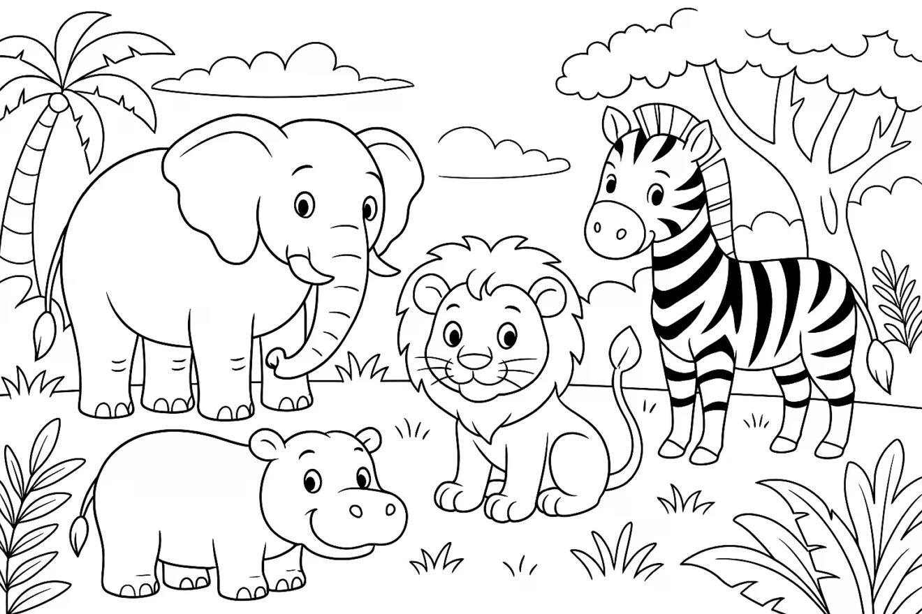 Free Safari Coloring Pages for Kids (PDF Download)