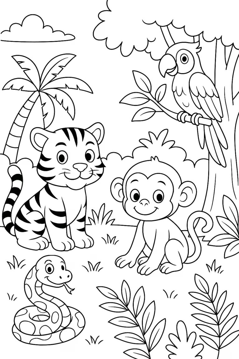 Free Safari Coloring Pages for Kids (PDF Download)
