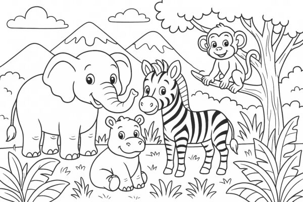 Free Safari Coloring Pages for Kids (PDF Download)