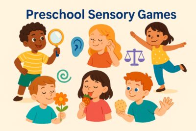 Preschool Sensory Games – Five Senses Illustration