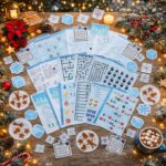 Winter scavenger hunt printable kit with puzzles, clue cards and activity worksheets for children