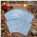 Printable winter treasure hunt clue cards and station sheets for kids scavenger hunt game