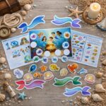 Mermaid scavenger hunt clue cards and printable mermaid name game for kids