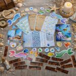 Mermaid scavenger hunt puzzles with mazes, seek-and-find games, and number challenges for kids