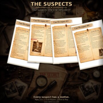 Murder Mystery Game - Four Suspect Profiles