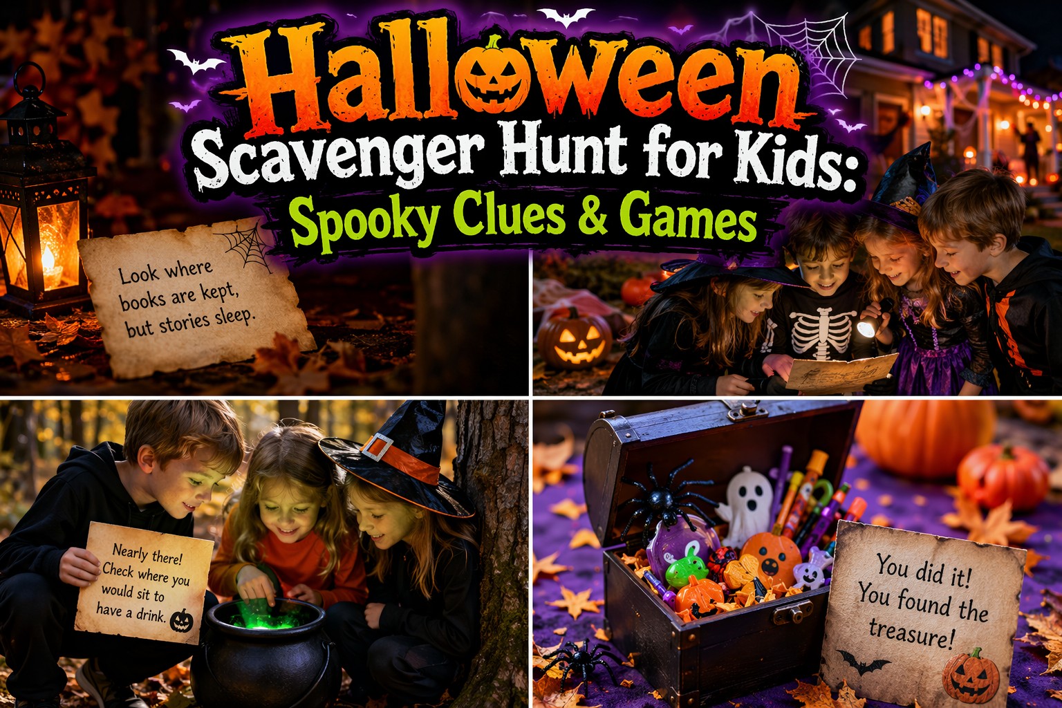 Halloween Scavenger Hunt for Kids (Spooky Clues & Games)