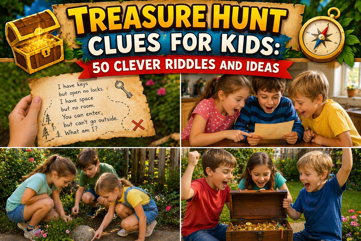 Treasure Hunt Clues for Kids: 50 Clever Riddles and Ideas