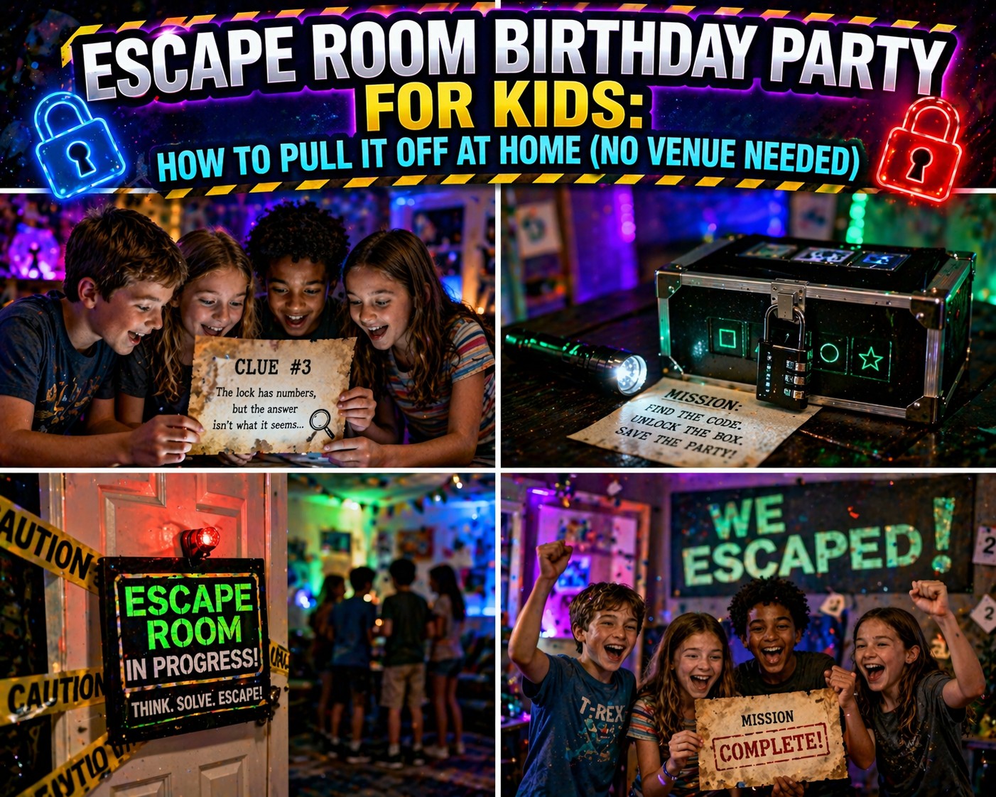 Escape Room Birthday Party for Kids: How to Pull It Off at Home (No Venue Needed)