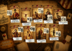 Circus detective suspect cards printable with nine Circus Magnifico performers, fingerprints, footprints, and evidence for a kids’ mystery game.