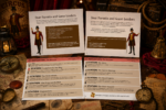 Circus detective scavenger hunt printable for kids with game instructions, 8 mystery stations, suspect clues, and Circus Magnifico investigation guide.
