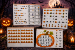 Halloween scavenger hunt printable puzzles for kids featuring secret codes, pumpkin math, hidden picture activities, and a Halloween word search.