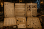 DIY printable wizard escape room game with mystery newspaper, prisoner intake form, coded letters, decoy envelopes, and puzzle box template.